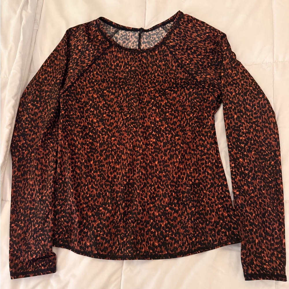 All in Motion Cheetah Print Swim Rash Guard